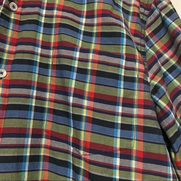 Neiman Marcus men’s cotton plaid Button up long sleeves Shirt Size L - Picture 8 of 9